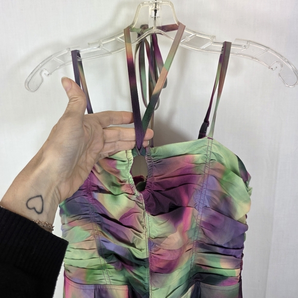 Athleta x Alicia Keys Enlighten Up Jumpsuit Watercolor Print Size 4 - Picture 3 of 14
